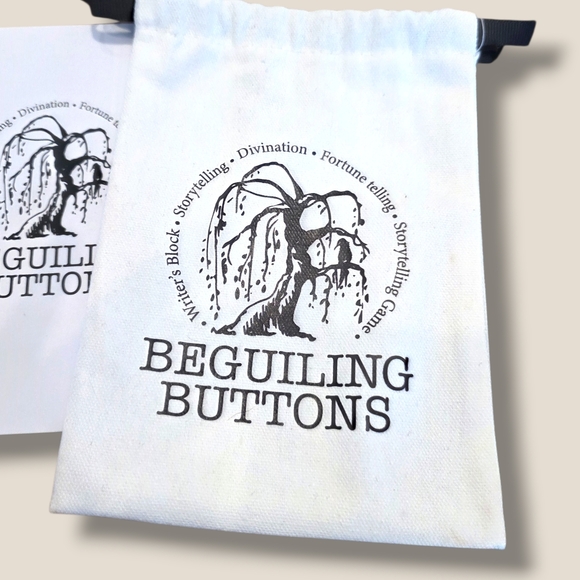 White Divination Button Set with Storage Pouch - Picture 2 of 5